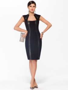 Black Faux Leather Ponte Dress $158 Cachet