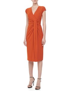 Michael Kors Jersey Faux-Wrap Dress in Paprika was $1,295 now $453 Neimans