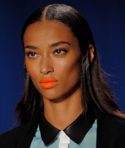 bold orange lipstick